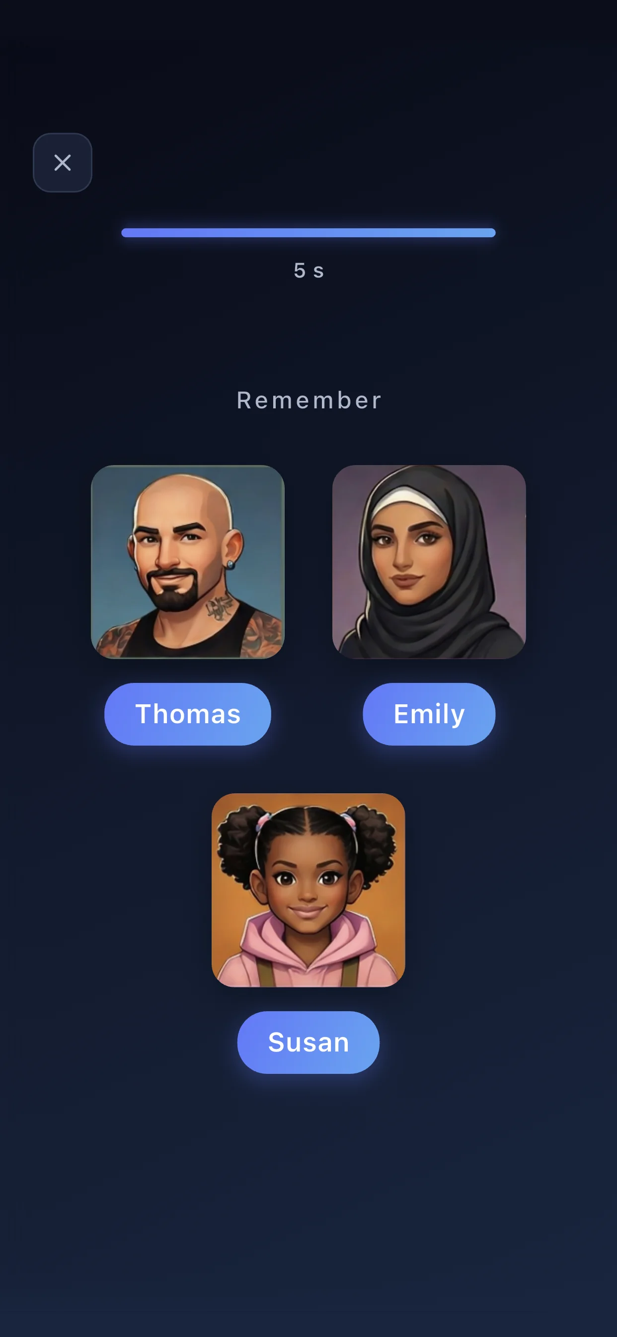 BrainPulse – memory training, remember faces